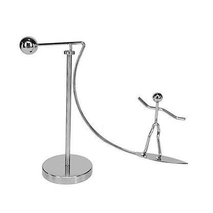 Kinetic Balancing Surfer and Skier Desktop Ornament