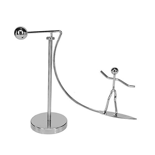 Kinetic Balancing Surfer and Skier Desktop Ornament