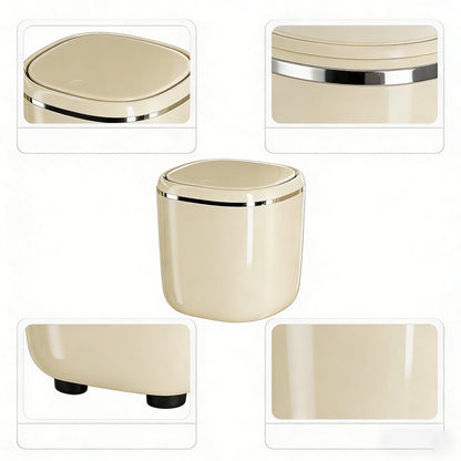 Minimalist Press-Type Desktop Trash Can - Sleek Mini Waste Bin