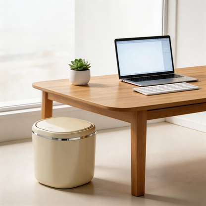 Minimalist Press-Type Desktop Trash Can - Sleek Mini Waste Bin